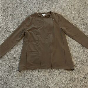 Pure Jill Women's Warm Jacket with Asymmetrical Zipper in Brown